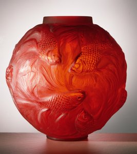 Formosa vase, 1924 (rødt frostet glass)